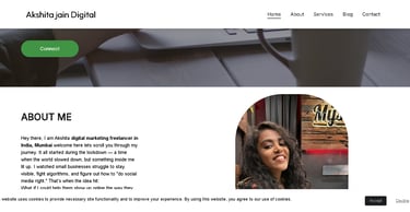 Portfolio website as digital marketing freelancer
