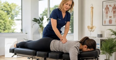 Chiropractor performing a personalized spinal adjustment treatment for a patient in Scarborough