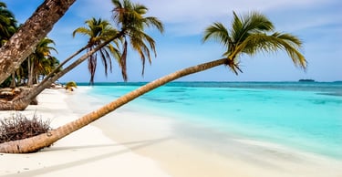  Paisagem paradisíaca nas Ilhas Cayman com águas cristalinas e areia branca