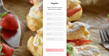 Cake Walk - Online Cake Shop System - Registration Page