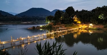 Bamboo bridge Luang Prabang
