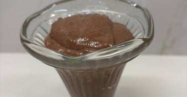 Plant based chocolate dessert rich in protein