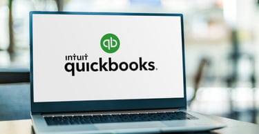 Laptop showing Intuit QuickBooks
