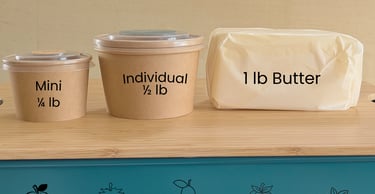 Package sizes compared to butter