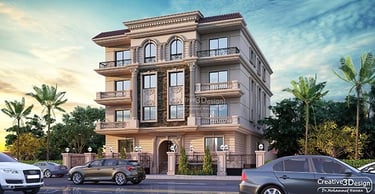 تصميم واجهات عمارات سكنية كلاسيك فخم وراقي