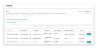 proposed order history listings