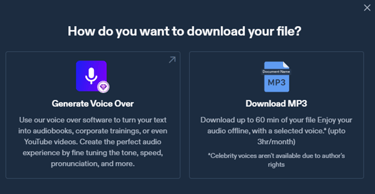 Speechify AI: Choose your preferred file download option.