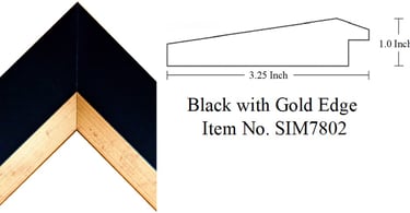 Black with Gold Edge Picture Frame Item No. SIM7802