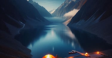 Camping at night at saif ul malook lake