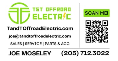 t and t off road electric business card