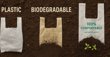 difference between biodegradable bag, plastic bag and compostable bag