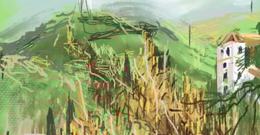 Generalif from the Parador - digital postcard