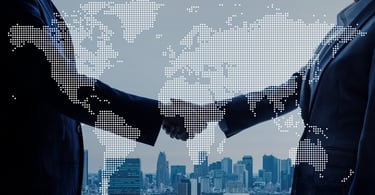 Handshake with Background of World