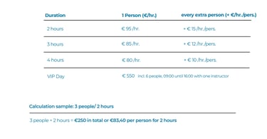 private ski lessons Seefeld prices 