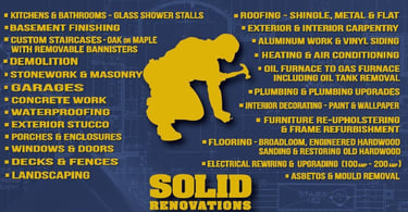 description of services offered by solid renovations