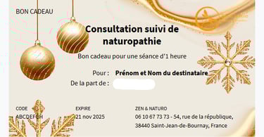 bon cadeau seance suivi naturopathie