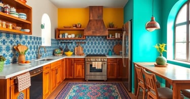 Colorful bohemian kitchen
