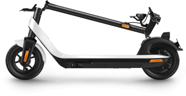 a scooter with a black and white background