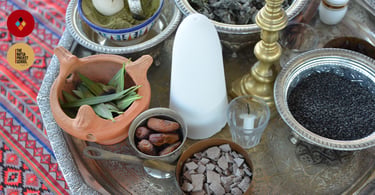 ceremonial tray for Moroccan postpartum services