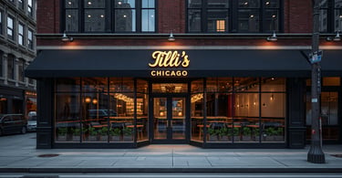 Exterior of Tilli’s Restaurant Chicago in Lincoln Park neighborhood