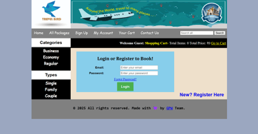 Travel Agency Management System - Login Page