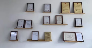 Product certificates, showing product quality certification
