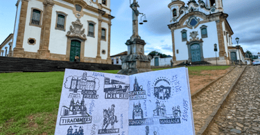 Passaporte da Estrada Real, com Carimbos de Cidades e Distritos Históricos de Minas Gerais