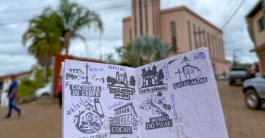 Carimbos da estrada real na cidade turistica de Morro do Pilar em Minas Gerais