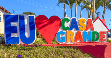 Letreiro Eu amo Casa Grande, cidade turistica em Minas Gerais