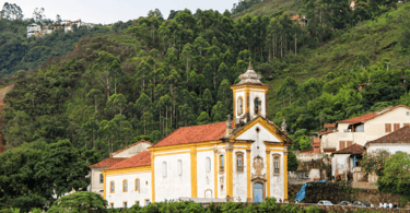 Igreja histórica em Ouro Preto, cidade turistica em Minas Gerais