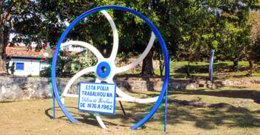 Uma polia da antiga fábrica de tecido da Vila do Biribiri, ponto turistico de MG