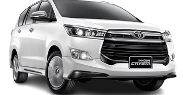 a white toyota innova crysta with a white background