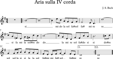 Spartito per flauto dolce con note scritte sotto il pentagramma