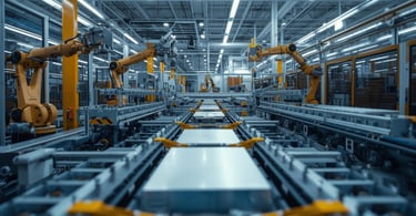 An image showing products being manufactured in the industry.