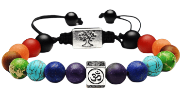 chakra bracelet, energy healing, Tree of Life, Om symbol, cosmic vibration, spiritual wellness