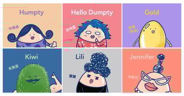 坎坷蛋蛋界角色 Hello Dumpty characters