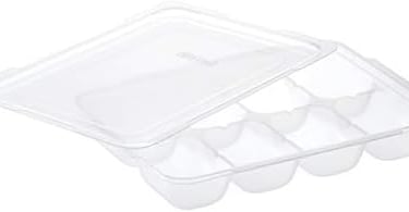 a plastic container with eggshells and eggshells