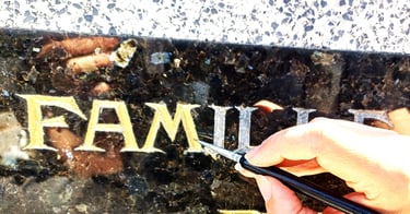 Rechampissage, redorure écriture tombe, écriture tombe peinture Sepulture 49