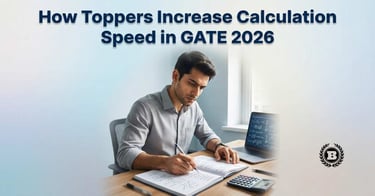 GATE 2026 aspirant analyzing notes to avoid negative marking and improve exam score, with text overl