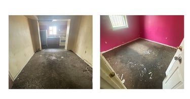 photos of an apartment unit before renovation