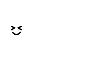 Simple black closed-eye smile face (Blabit bubble expression) on white background