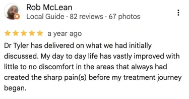 Rob McLean's day to day life improved, with little sharp pain since starting treatment.