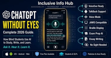 ChatGPT Without Eyes 2026 guide featured image showing voice conversation interface on smartphone with S-curve ribbon badges