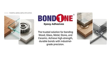 Bondone epoxy resin and adhesives for bonding wood, glass, metal, stone and ceramic