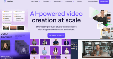 A template with HeyGen AI power video creation at scale