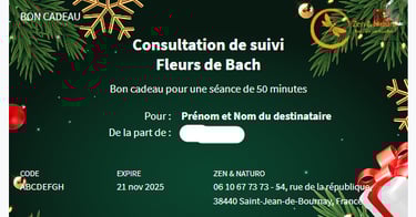bon cadeau seance suivi fleurs de bach
