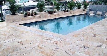 Travertine patio pressure washing and sealing 