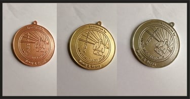 Gold, Silver, Copper plated Medals