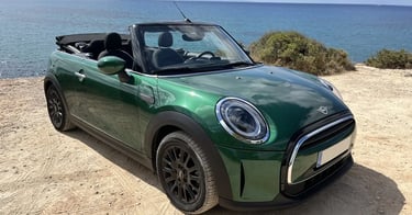 convertible car rental in bodrum by the coastal road