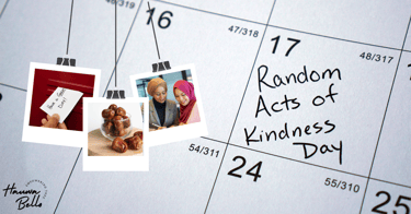 Random acts of kindness day with picture examples of what one can do.